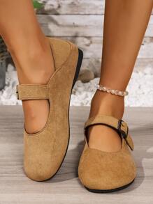 Women's Casual, Versatile, Lightweight, Round Toe Mary Jane Shoes. Adjustable Strap Design To Fit Different Foot Sizes Comfortably. Suitable For Pairing With Dresses Or Pants, For Casual To Formal Occasions, Ideal For Creating A Unique Style