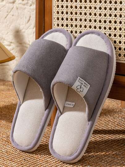 Men's Comfort Indoor Slippers, Lightweight Non-Slip Breathable Open Toe House Shoes, Couple Style For Spring/Autumn And Winter