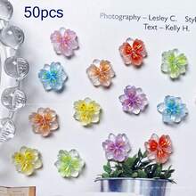 10/20/30/50/100Pcs Luminous Ice Flowers Nail Charms, Translucent 3D Resin Floral Petals For Nail Art Design, Non-Scented Nail Jewels Decorations Nail Supplies Nails Nail Gems - Multicolor - View 15