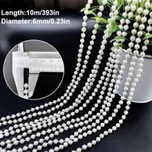 2m/78in, 10m/393in Faux Pearl Beaded Garland Chain, DIY Wedding Decor Curtain, Round Pearls Do Not Break When Cut