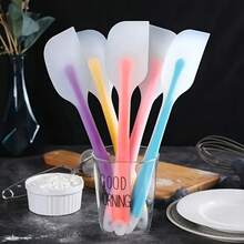 5pcs Large Solid Color Silicone Spatula Set For Stirring Scraping Serving And Flipping Kitchen Baking Tools Multifunctional Solid Color Butter Spat Cake Baking Gadgets - Green - View 3