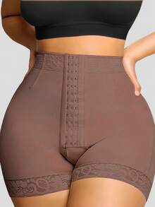 1 pièce Short gaine amincissant taille haute pour femmes, sous-vêtements sculptants contrôle du ventre et levage des fesses, convient pour diverses occasions ou activités sportives - Acajou - Voir 1