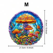Rompecabezas de madera con forma de hongo mágico, rompecabezas de animales asimétricos, juego de fiesta único, arte decorativo, juego de mesa, rompecabezas educativo para niños, regalo para vacaciones, regalo para el Día de la Madre/Padre, regalo de graduación