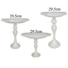 1pc Elegant Lace Decorated White Cake Stand, Metal Cake Display Set For Dessert Platter And Cupcakes, Suitable For Christmas, Birthday, Party, Wedding, Celebration - Multicolor - View 9