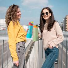 Yoelike 2PCS 2 Colors Silicone Water Bottle Boot For, Anti-Slip Protective Sleeve For Twist/Flip, Watter Bottle Accessories, Bottom Bumper Cover, Dishwasher Safe, - Pink+Clear - View 7