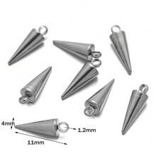 10 Stücke Konus Dekor Spitze Hypoallergene Anhänger Edelstahl Dekor mit kleinem Loch Konus Anhänger für DIY Ohrring Armband Halskette Schmuckherstellung
