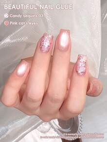 XEIJAYI 2 Colors 15ML Ice-Through Pink And Sweet Candy Glitter Nail Gel Set Semi Permanent Nail Art Soaking UV LED Nail Salon DIY Nail Salon Gel For Spring And Summer - Multicolor - View 6
