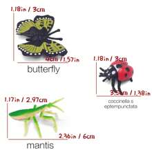 24pcs Realistic PVC Insect Model Toys, Simulation Archaeologic Digging Joke Soft Rubber Animal Butterfly Bee Specimen Decoration Stress Relief Toys