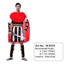 Disfraz de Guerrero Romano Gladiador para Hombres, Conjunto de Guerrero Real Romano Antiguo Italiano, para Carnaval, Fiesta de Disfraces (Nota: Solo Ropa, Sin Accesorios en Muñecas y Piernas, Sin Armas)