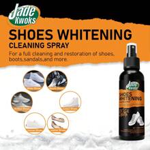 1pc 4.06oz Shoe Whitening Spray - 120ml Quick Stain Remover For Yellowing Sneakers | Leak-Proof Portable Bottle & Brush Kit, Neutral PH For Leather/Rubber (Gym/Travel/Daily Care)