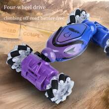 1 Stück Rundum-Gelände-Muster aufladbares RC Transformationsauto mit 2,4G Fernsteuerung, Allradrad, 360° Drift-Rotation, Kletter- und Rennmodi, LED-Beleuchtung & Musik, Mecha-Stil, geeignet für Innen- und Außenbereich