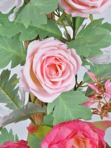 1PC/4PCS Artificial Rose Vine False Wreath Peony Rose Butterfly Hanging Vine Suitable For Wedding Party Background Arched Garden Background Decoration Pink