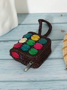 Bohemian Retro Mini Square Wallet Pouch Cute And Portable Suitable For Small Change For Women Wallet Purse Wallet Wristlet Wallet Coin Wallet Mini Wallet Travel Wallet