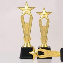 1 Pc Golden Award Trophy Star Plastic Winner Award Trophy Craft Souvenirs Singing Dancing Competition Reward Prize Cup School Rewarding Supply