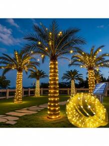 Guirlandes solaires, IP65 étanche et résistant au vent, changement de couleur multi, 8 modes, comprend un panneau solaire, convient pour piscine, mariage, Noël, pelouse, chemin, décoration extérieure, guirlandes solaires
