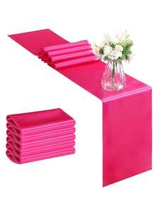 2件/5件/10件缎面婚礼装饰桌旗适用于酒店活动家居生日餐厅宴会丝带桌旗派对桌旗 - 彩色 - 查看 45