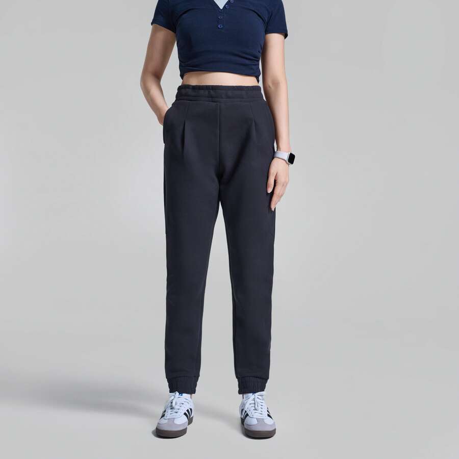 Adidas Women's New Training Fitness Sweatpants Casual Tapered Leg Pants GR3744 - Black - View 1