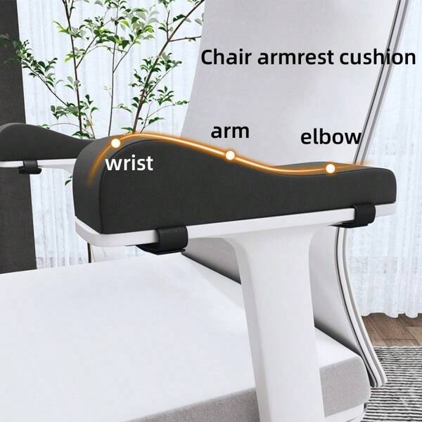 Bezug für Bürostuhl Armlehne in einem Stück, mit Memoryschaum Ellbogenpolsterung, die Armbelastung erleichtert. Geeignet für Armlehnenpolster von Bürostühlen, Rollstühlen und bequemen Gaming Stühlen.