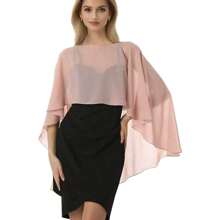 1 xale de chiffon oval feminino, adequado para vestidos de noite, sessões de fotos, cerimônias, apresentações de palco, maquiagem, bailes, mestre de cerimônias, proteção solar, capas de férias
