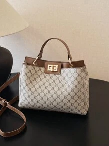 Nowa modna damska torebka, torba typu tote z PU w kwiaty w stylu retro, szykowna torba na ramię, odpowiednia na randkę, zakupy, uniwersalna i wykwintna