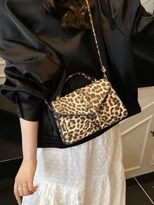 豹纹学生/校园/街头/休闲时尚手提包 - 卡其色 - 查看 6