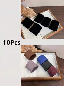 5/10 Pezzi Set Nuovi Cerchietti in Nylon Colorati, Adatti Per Donne E Ragazze, Stile Versatile Morbido Con Sensazione Di Alta Qualità, Elastici Per Capelli Per Code Di Cavallo, Fasce Per Capelli Elastiche Colore Casuale, Accessori Per Capelli Per Uso Quotidiano