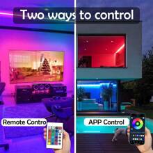 Striscia luminosa LED RGB 1M - 40M, alimentata tramite USB, viene fornita con telecomando a 24 pulsanti e controllo tramite app, illuminazione multicolore, ottima per la creazione di atmosfera nella camera da letto e per feste in casa
