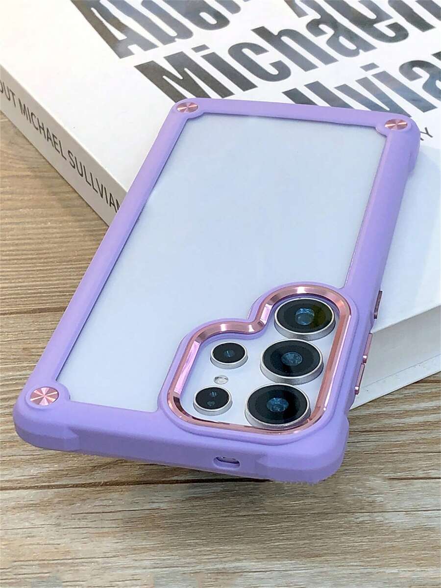防摔磨砂硅胶边框透明手机壳适用于三星 Galaxy S25 S24 Plus S23 S22 Ultra A55 A54 A35 A15 A14 5G 奢华四角防摔防震保护保险杠保护套