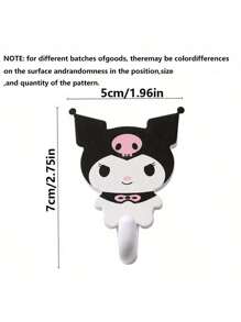 Sanrio 2Pcs/Set Hello Kitty Strong Self Kuromi Adhesive Hooks My Melody Key Storage Hanger For Kitchen Bathroom Door Wall Multi Function(Some Parts May Be Random)