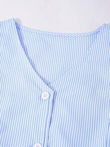 2pcs Teen GirlCasual Pink Floral Striped Tank Top & Wide Leg Pants Set, Spring/Summer