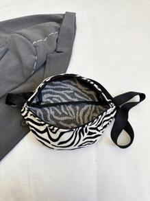 Women's Fashion Minimalist Zebra Print Shoulder Chest Bag & Waist Pouch, Versatile Daily Essentials, Spring/Summer