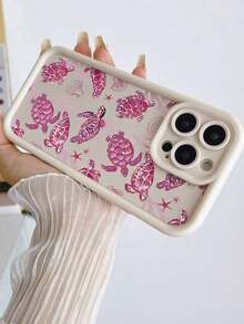 Painted Concave Sea Turtle Soft Phone Case Suitable For IPhone17/IPhone17 Air/IPhone17 Pro/IPhone17 Pro Max/16 Pro Max/15 Pro Max/14 Pro Max/13 Pro Max/12 Pro Max/11 Pro Max, Cute & Fashionable Shock-Absorbing Protective Cover For XS/S/XSMAX/78GES2 Waterproof Anti-Fall Scratch Resistant - trắng - Xem 3