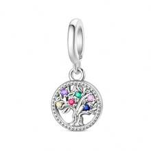 1 peça de pingente de prata esterlina 925 com pingente de árvore da paz em formato de coração e anjo, formato de diamante colorido, faça você mesmo, joias para combinar com roupas do dia a dia, decoração para meninas/mulheres, dia dos namorados
