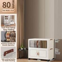 5/4/3/2/1 Tier Storage Cabinet Folding Storage Box, Home Living Room Toy Cabinet, Storage Rack, Snack Cabinet, No Assembly Required, Kitchen Storage Cabinet