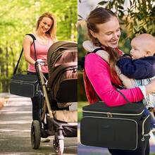 Breast Pump Bag Compatible With Spectra S1 And S2 With Insulated Compartment,Breast Pump Storage Bag With Waterproof Mat For Pumping Essentials,Black,Bag Only - màu đen - Xem 7