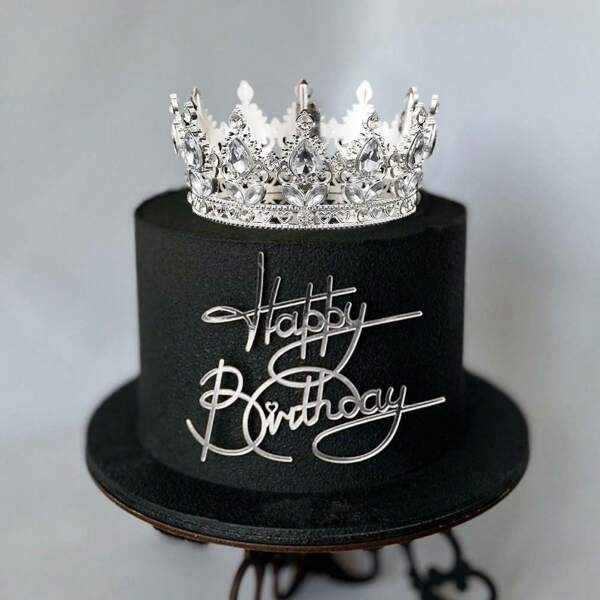 1 pieza/Juego de 3 piezas hermosa corona de cristal de 8*4.5CM, decoración de pastel corona, decoración para pastel de cumpleaños