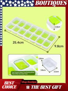 Ice Cube Trays 4 Pack, Silicone With Removable Lid, Easy-Release Flexible 14-Cube Trays, Stackable Covers For Cocktail, Freezer, Ice Cube Tray, Ice Cube Trays For Freezer, Ice Trays For Freezer, Ice Trays, Ice Cube Tray With Lid, Silicone Ice Cube Trays With Lid, Ice Cube, Ice Cube Tray Silicone, Ice Tray With Lid, Ice Cube Trays For Freezer With Lid, Silicone Ice Tray, Icecube Trays For Freezer, Ice Trays For Freezer Silicone, Silicone Ice Trays, Ice Tray Silicone, Silicone Ice Cube Trays, Cubos De Hielo, Para Hacer Hielo Cubos, Ice Cubes Trays, Silicone Ice Trays For Freezer, Molde Para Hielo, Ice Cube Trays Silicone, Ice Trays With Lids, Easy Ice Cube Trays - 4pcs Green - 查看 2