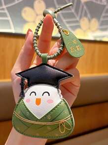1 pieza Llavero compacto y lindo de gorra de graduación, colgante de mochila como regalo
