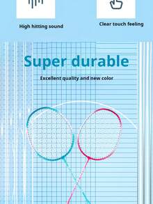 1 Pair Badminton Racket Alloy Frame Durable Set, Suitable For Amateur Adults Students Recreation Training, (2 Colors Couple Gift Pack Randomly Included) - Multicolor - View 10