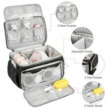 Breast Pump Bag Compatible With Spectra S1 And S2 With Insulated Compartment,Breast Pump Storage Bag With Waterproof Mat For Pumping Essentials,Black,Bag Only - màu đen - Xem 6