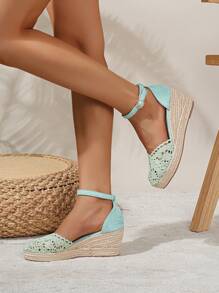 New Popular Outerwear Casual Beach Resort Style Comfortable & Fashionable Solid Color Women Wedge & Platform Slip-On Shoes