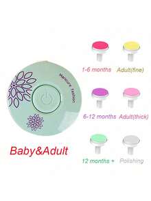 1 Set Electric Baby Nail Clipper, Newborn Nail Trimmer Kit With 6 Replaceable Grinding Heads, 3 For Adults & 3 For Babies, Low Noise Ergonomic Design Beauty Set For Infant, Child & Adult Nails - Green - View 13