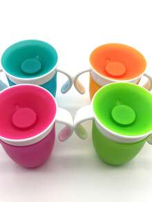 360°防漏、不含 PVC 的幼儿吸管杯，配有易握手柄 - 耐用、可手洗的饮水训练水壶 - 彩色 - 查看 4