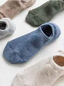 6 Pairs Unisex Solid Color Boat Socks/Invisible Socks, Minimalist, Comfortable, Breathable For Daily, Home, Travel, Party, All Season