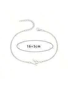 1 件新款简约字母不锈钢 O 型链手链，适合女士派对