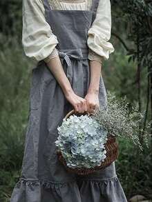 1pc Minimalist French Retro Artistic Style Apron, Suitable For Florists And Baristas, All-Season, Can Be Used For Home Kitchen, Outdoor Camping And Picnics. - Multicolor - View 8