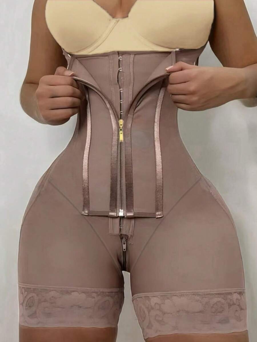 1 pieza Pantalones cortos moldeadores de cintura alta, Shapewear, Control de abdomen, Pantalones cortos moldeadores, Adecuado para múltiples ocasiones y deportes - Óxido marrón - Ver 1