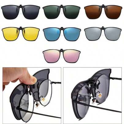 Men Women Fashion Glasses Anti-Glare Flip Up Driving Glasses Outdoor Sunshade And Fashion Glasses Driver's Goggles Night Vision Glasses