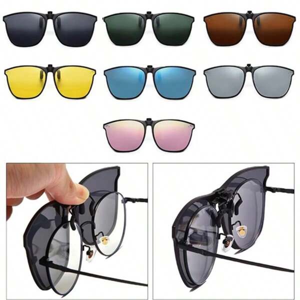 Men Women Sunglasses Anti-Glare Flip Up Driving Glasses Outdoor Sunshade And UV Resistant Sunglasses Driver's Goggles Night Vision Glasses