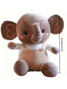 可爱的长鼻象毛绒玩具（派对礼物的绝佳选择！）柔软的涤纶材质，适合生日和节日礼物，以及用作抱枕的卡通动物玩偶。装饰品礼物。适用于家居装饰、派对装饰、生日礼物、各种节日礼物、毕业礼物、复活节礼物、圣诞节礼物、装饰品。